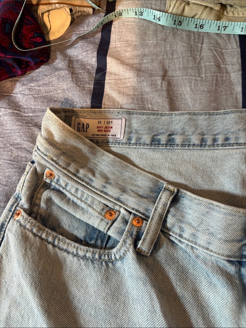 GAP Light Blue Boy Jean Mid Rise Denim